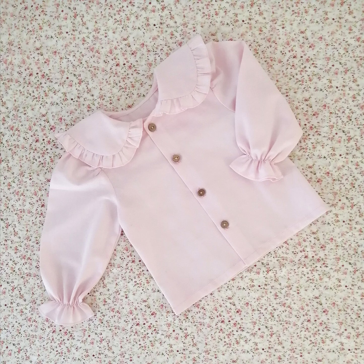 Blusa cuello vuelos - algodón