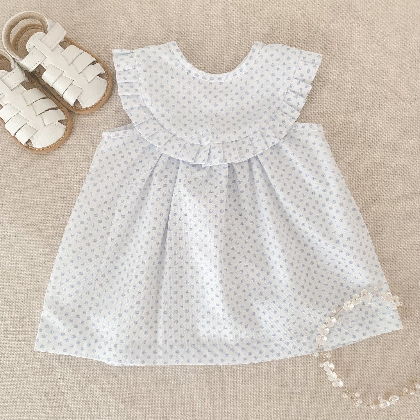 Vestido ligero - florcitas celestes