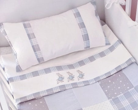 Sábanas Peter Rabbit - escocés celeste