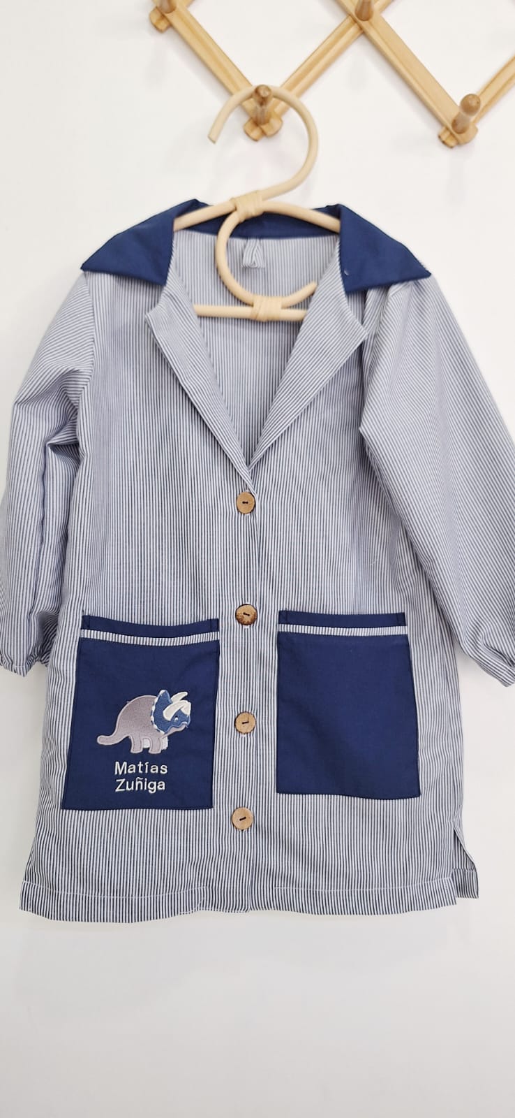 Delantal rayita azul & azul marino