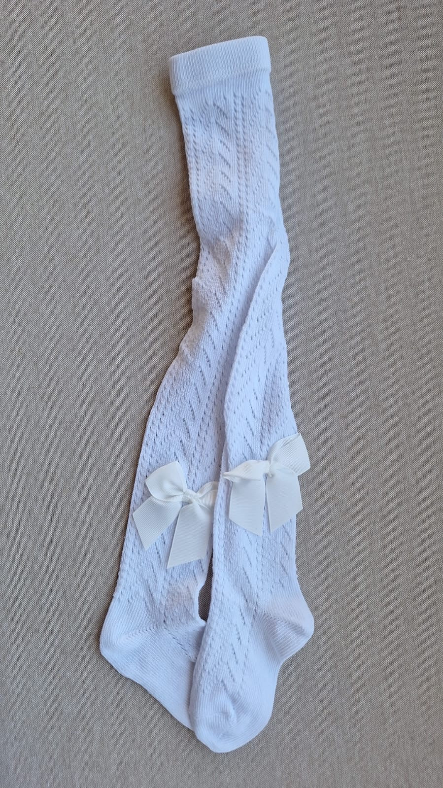Pantys caladas lazo - blanco puro