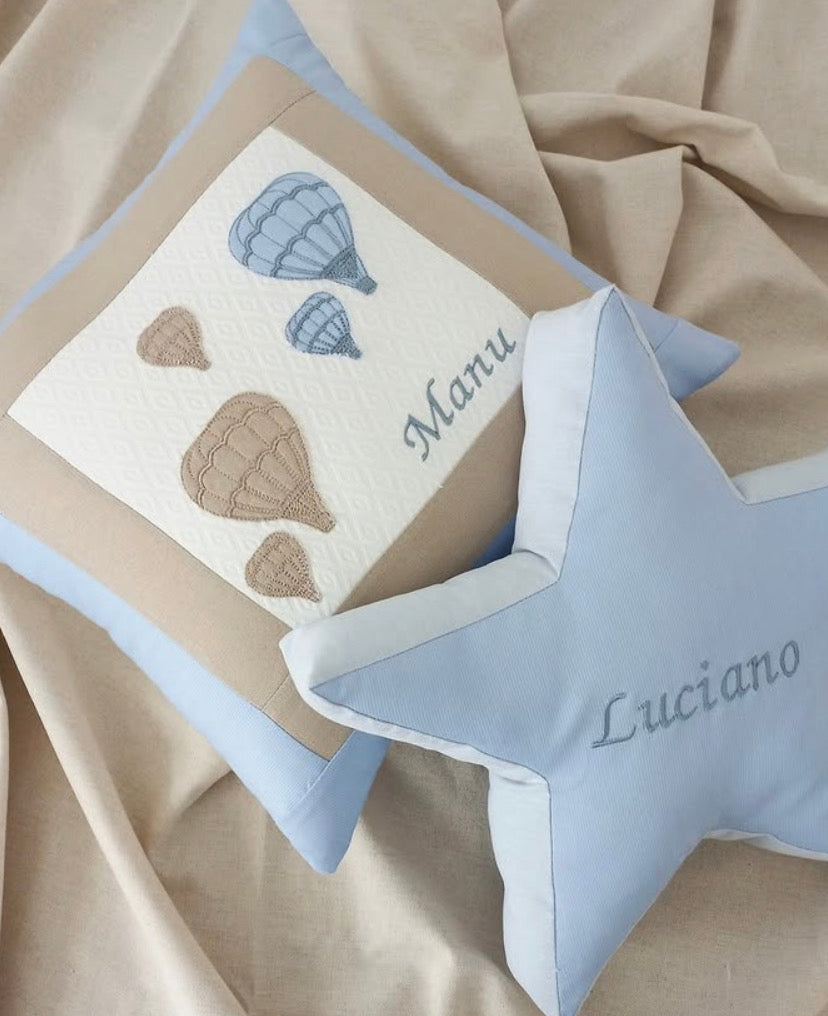 Cojín estrella - celeste