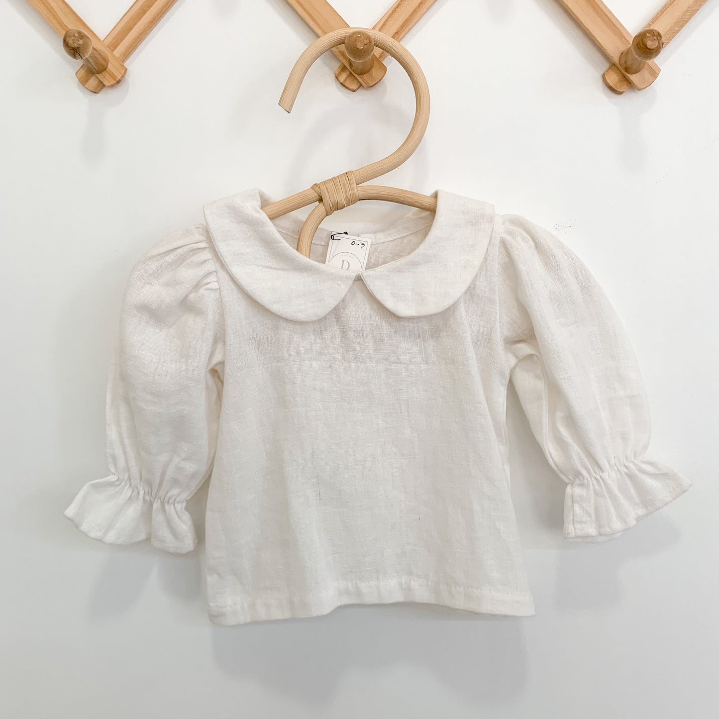 Blusa cuello bebé manga larga - lino a elección