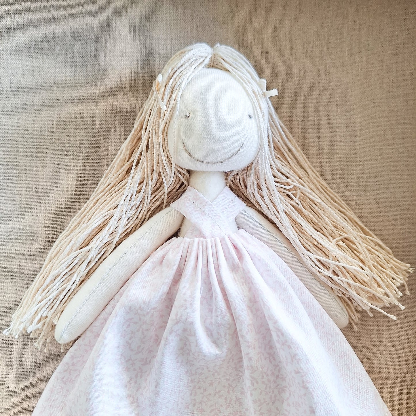Cuadrito Muñeca - hojitas rosa
