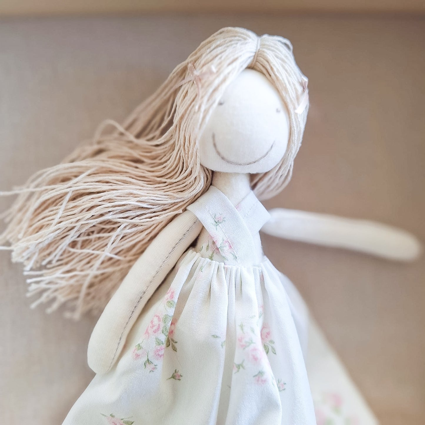 Cuadrito Muñeca - ramitos rosas