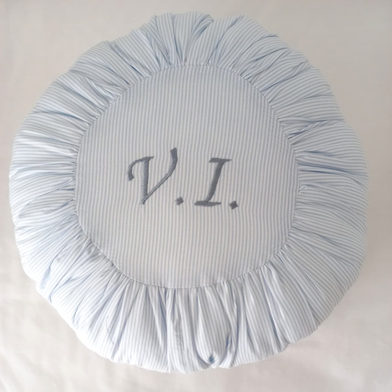 Cojín Zafu Personalizado - Rayitas Celeste