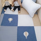 Cubrecama bordado - globos beige y azules