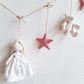 Guirnalda animales y muñeca - Estrellas lino frambuesa