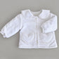 Chaquetón corderito - bolsillos corazones en piqué Blanco