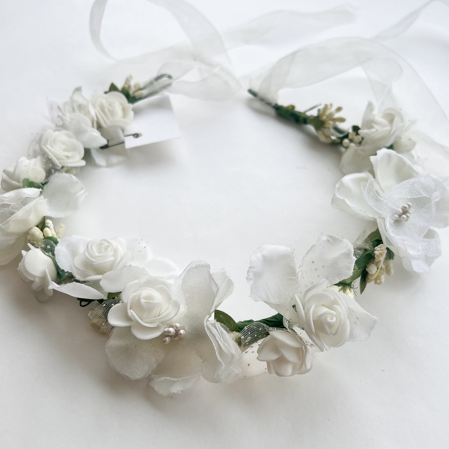 Cintillo flores - crema