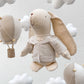 Móvil Conejitos y Globos - beige