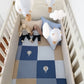 Cubrecama bordado - globos beige y azules