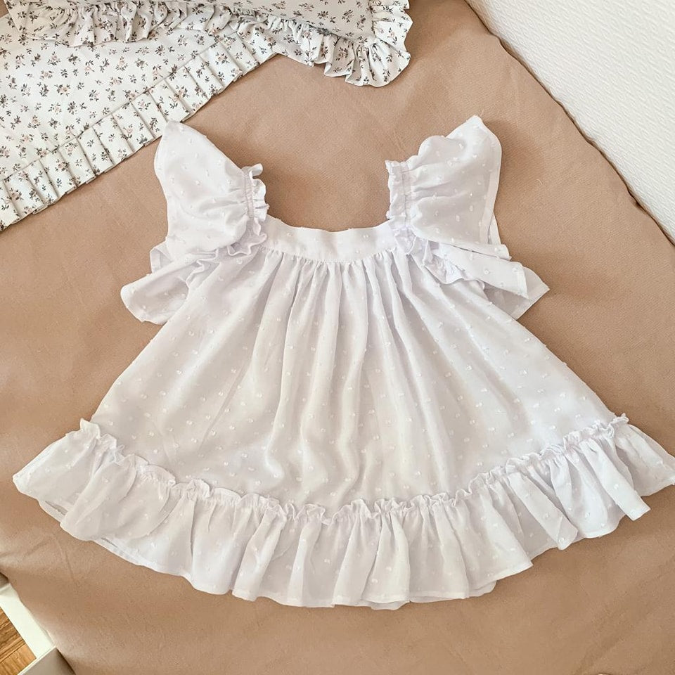 Vestido vuelos plumetti blanco