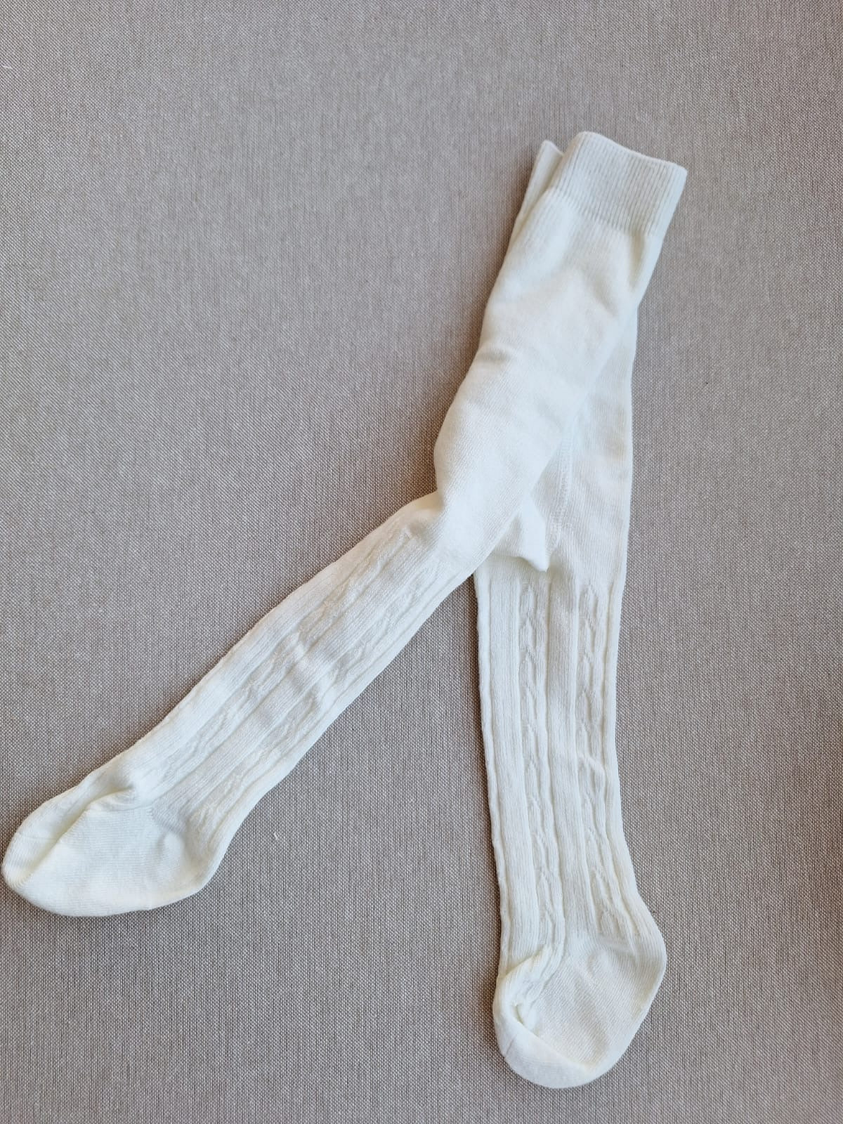 Pantys listadas espiga - blanco crudo