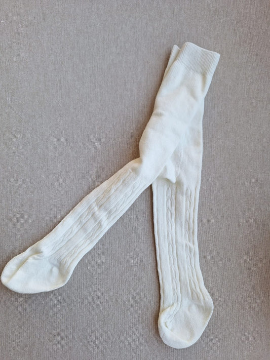 Pantys listadas espiga - blanco crudo