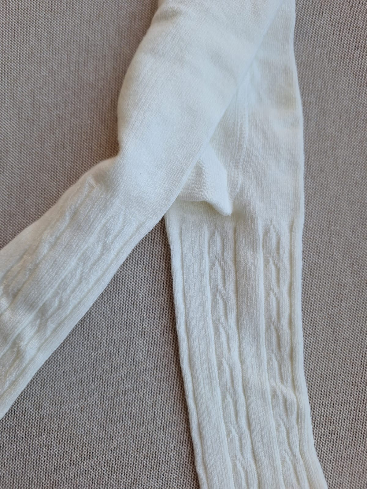 Pantys listadas espiga - blanco crudo