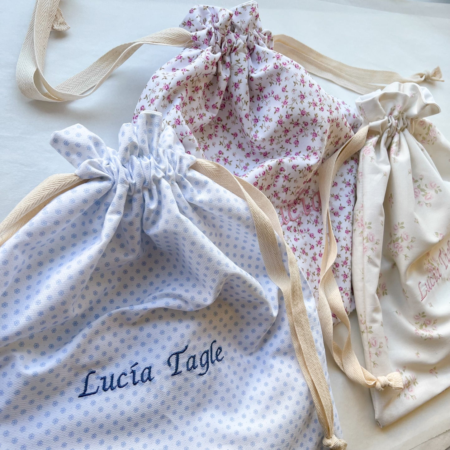 Bolsita con Nombre - tela a elección