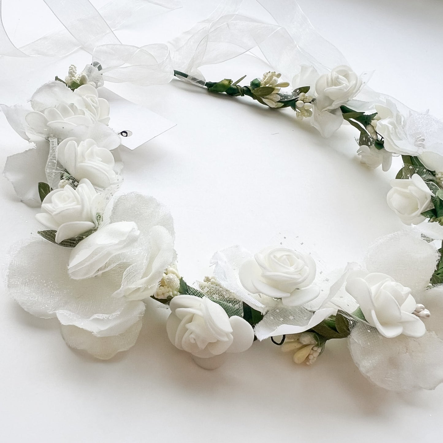 Cintillo flores - crema