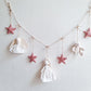 Guirnalda animales y muñeca - Estrellas lino frambuesa