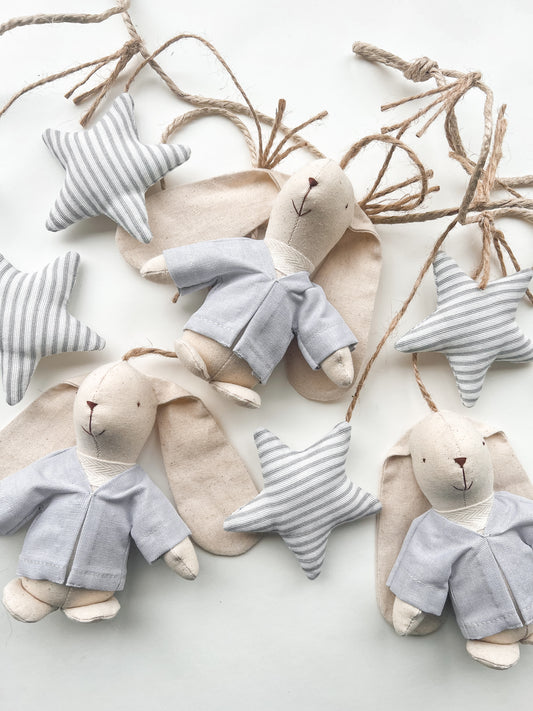 Guirnalda conejos - gris