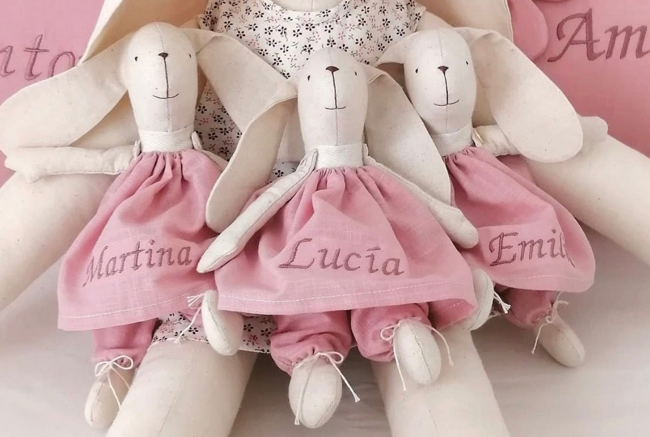 Conejito personalizado - Vestido rosa