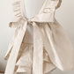 Conjunto vuelos - florcitas blancas sobre beige