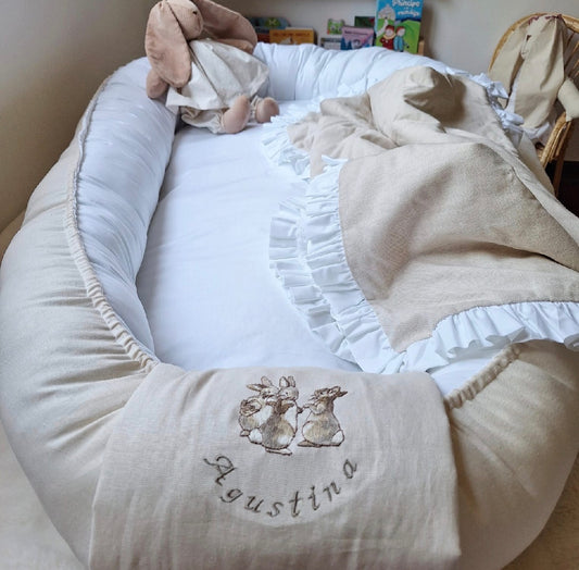 Cuna Nido con Bordado - diferentes telas