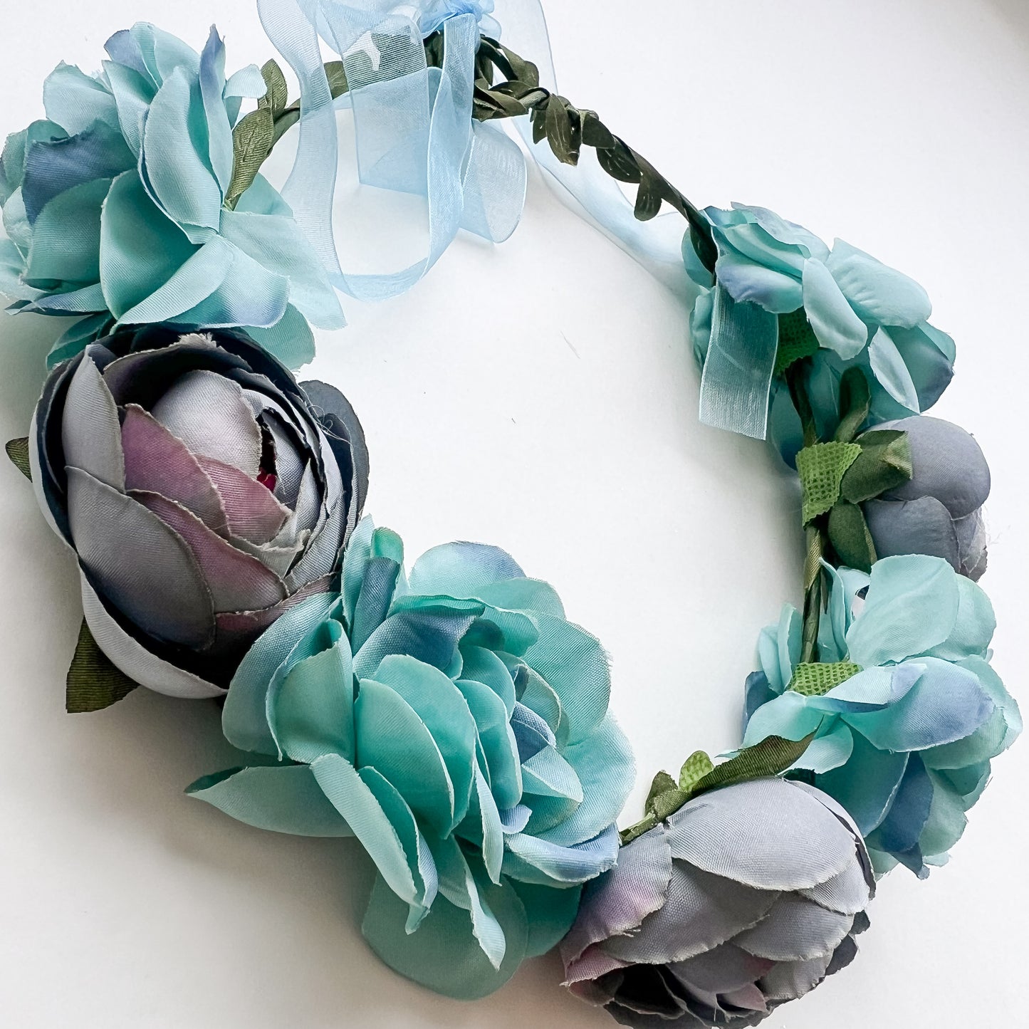 Cintillo flores - celeste