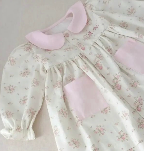 Delantal ramitos & rosa