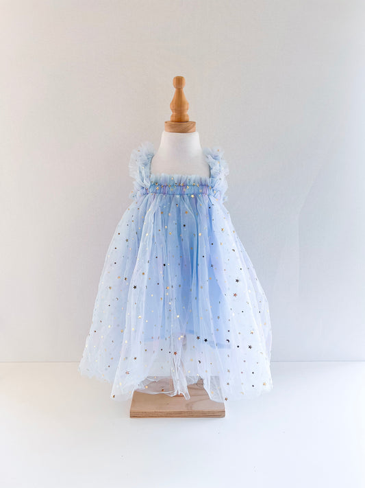 Vestido Estrellitas Y Lunas - Celeste