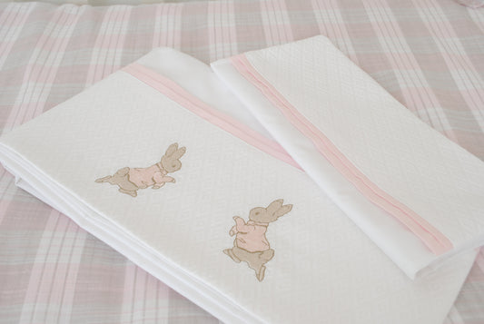 Sábanas Peter Rabbit - rosa oxford