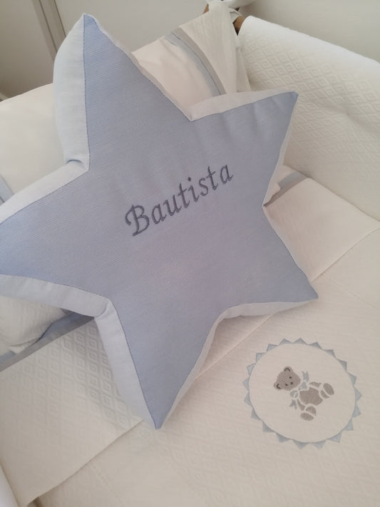 Cojín estrella - celeste