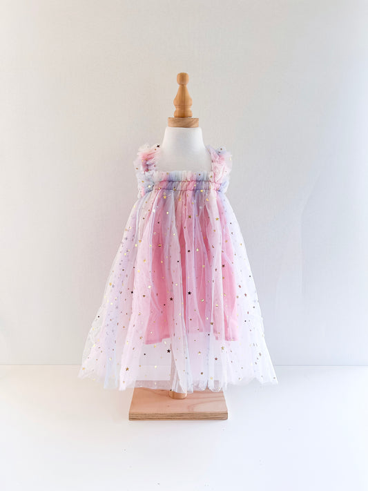 Vestido Estrellitas Y Lunas - Rosado