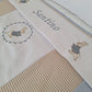Sábanas Conejitos personalizadas - celeste y beige