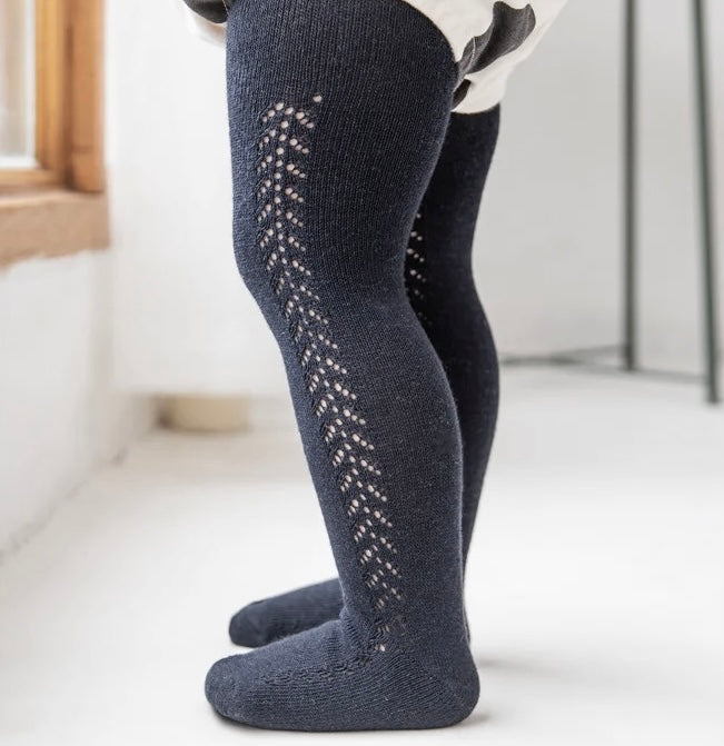 Pantys espiga - azul grisáceo
