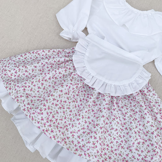 Falda Floreada - Florcitas Fucsia
