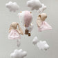 Móvil Conejitas y Globos - rosa y celeste
