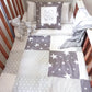 Cubrecama Patchwork - estrellas gris