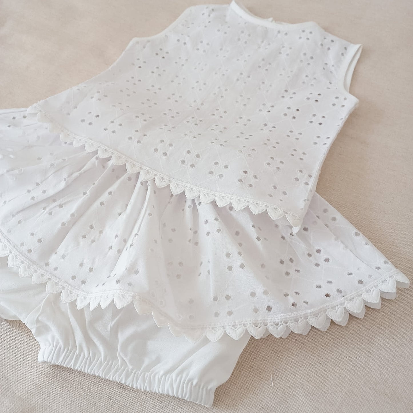 Conjunto broderie blanco