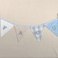 Banderín con nombre - celeste