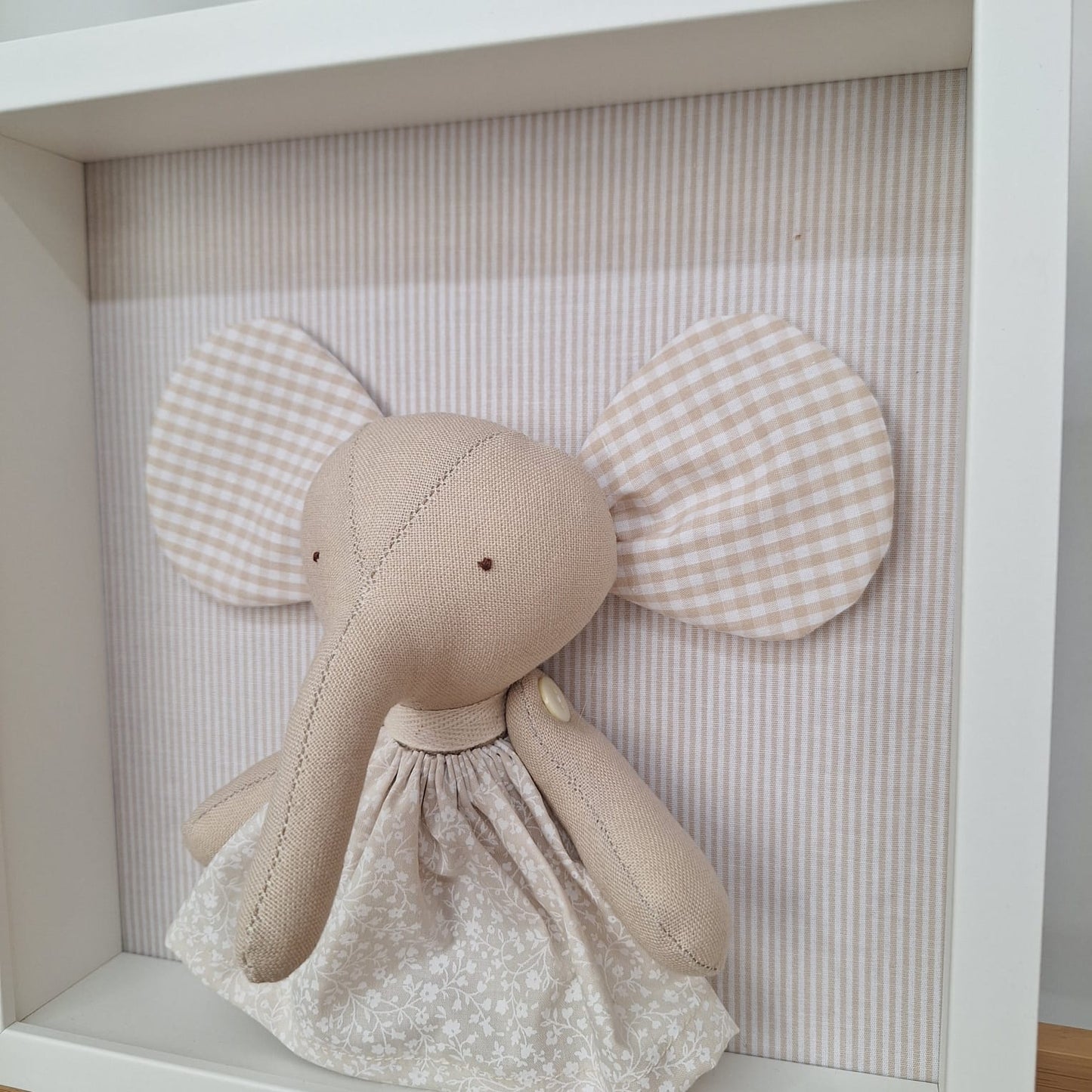 Cuadrito elefante - beige