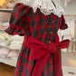 Vestido Navidad cuello recogido Broderie