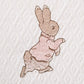 Sábanas Peter Rabbit - rosa y rayita beige