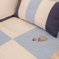 Cubrecama cuna bordado - globos azules y beige
