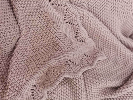 Manta tejida vuelos - dusty rose
