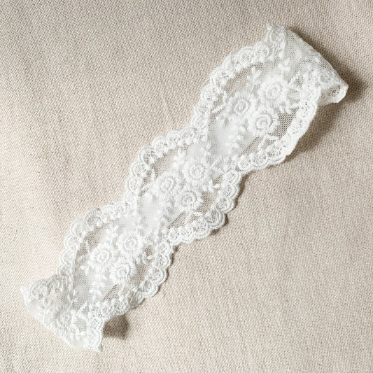 Diadema encaje rosas blanco